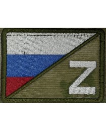 Нашивка шеврон на липучке символ буквы "Z с флагом России» 