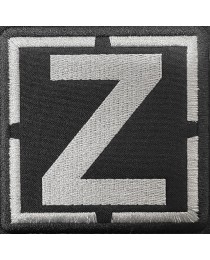 Нашивка шеврон на липучке символ буквы " Z в рамке на чёрном фоне" вышитый