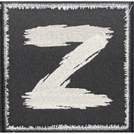 Нашивка шеврон на липучке символ буквы "Z кисть в рамке на чёрном фоне" вышитый