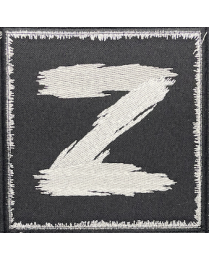 Нашивка шеврон на липучке символ буквы "Z кисть в рамке на чёрном фоне" вышитый