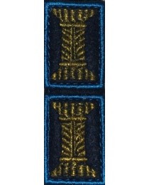 Петличные эмблемы (катушки) ВКС ВДВ офицерские синие на липучке (уставные)