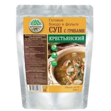 Суп крестьянский с грибами стерилизованный первое блюдо 300 гр (кронидов)